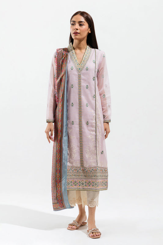 Beechtree - Embroidered Shirt With Dupatta
