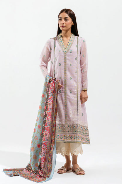 Beechtree - Embroidered Shirt With Dupatta