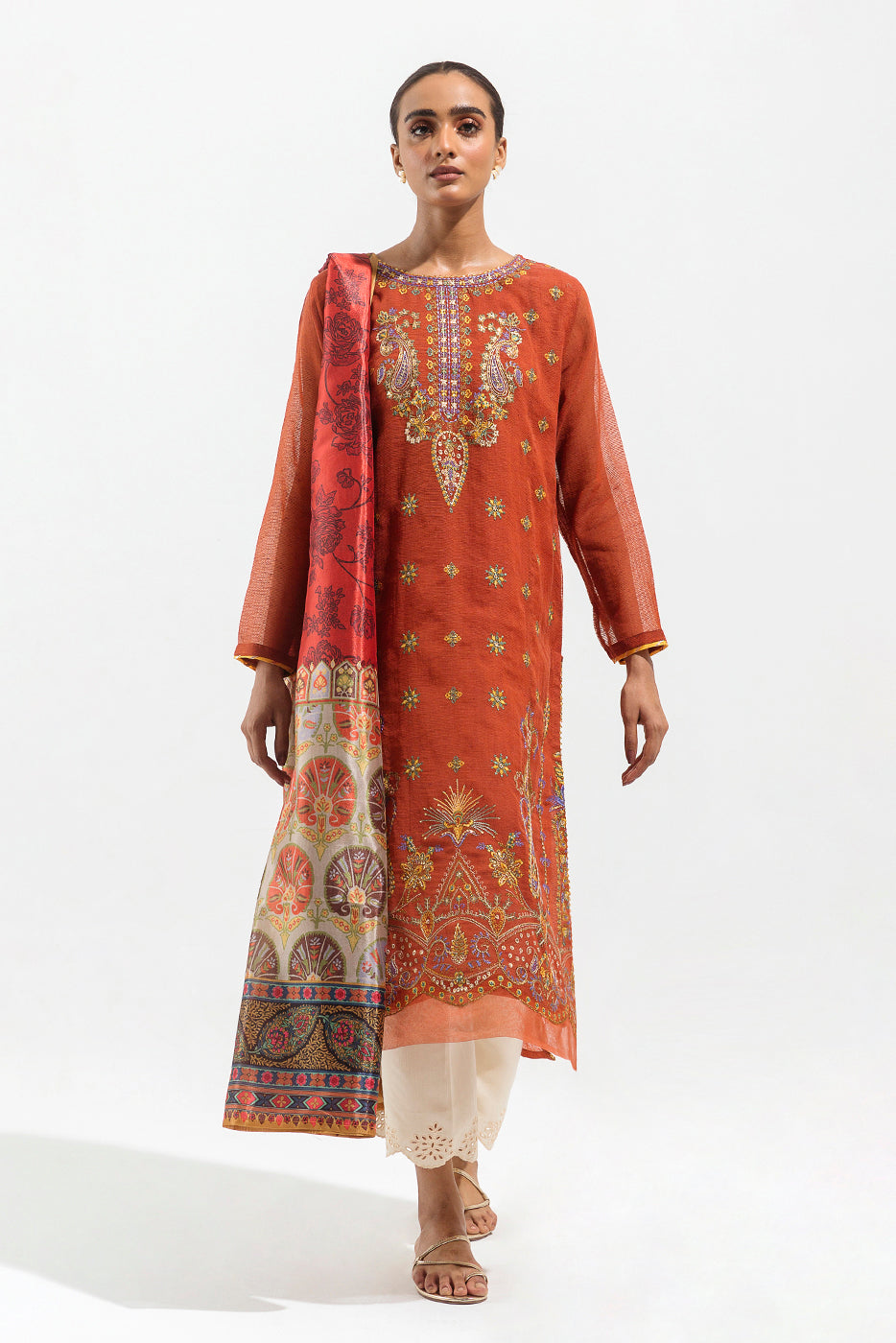 Beechtree - 2 PIECE EMBROIDERED MULTI NEPS SUIT (LUXURY PRET)
