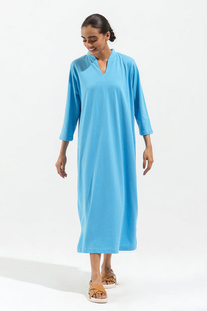 Beechtree - Blue Collared Knitted Long Dress