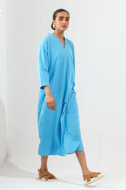 Beechtree - Blue Collared Knitted Long Dress