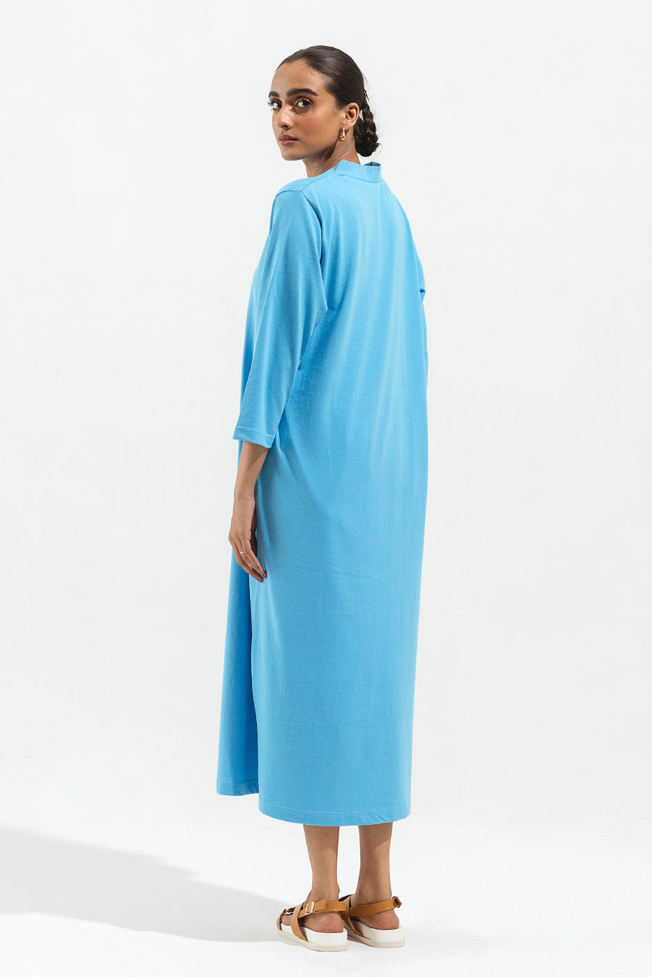 Beechtree - Blue Collared Knitted Long Dress