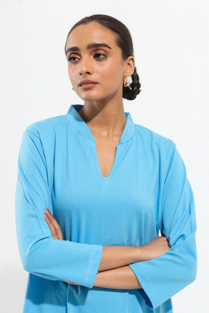 Beechtree - Blue Collared Knitted Long Dress