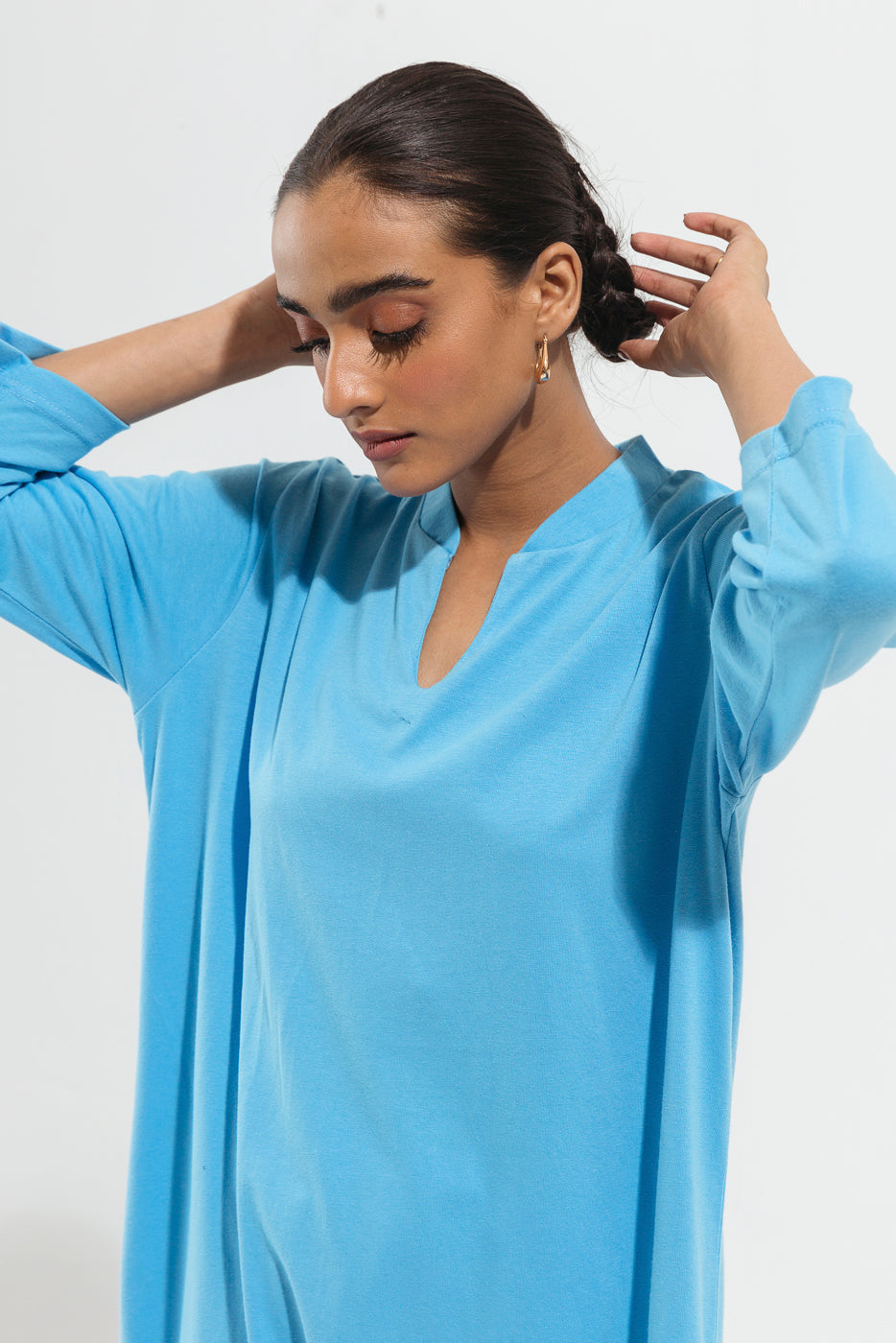 Beechtree - Blue Collared Knitted Long Dress