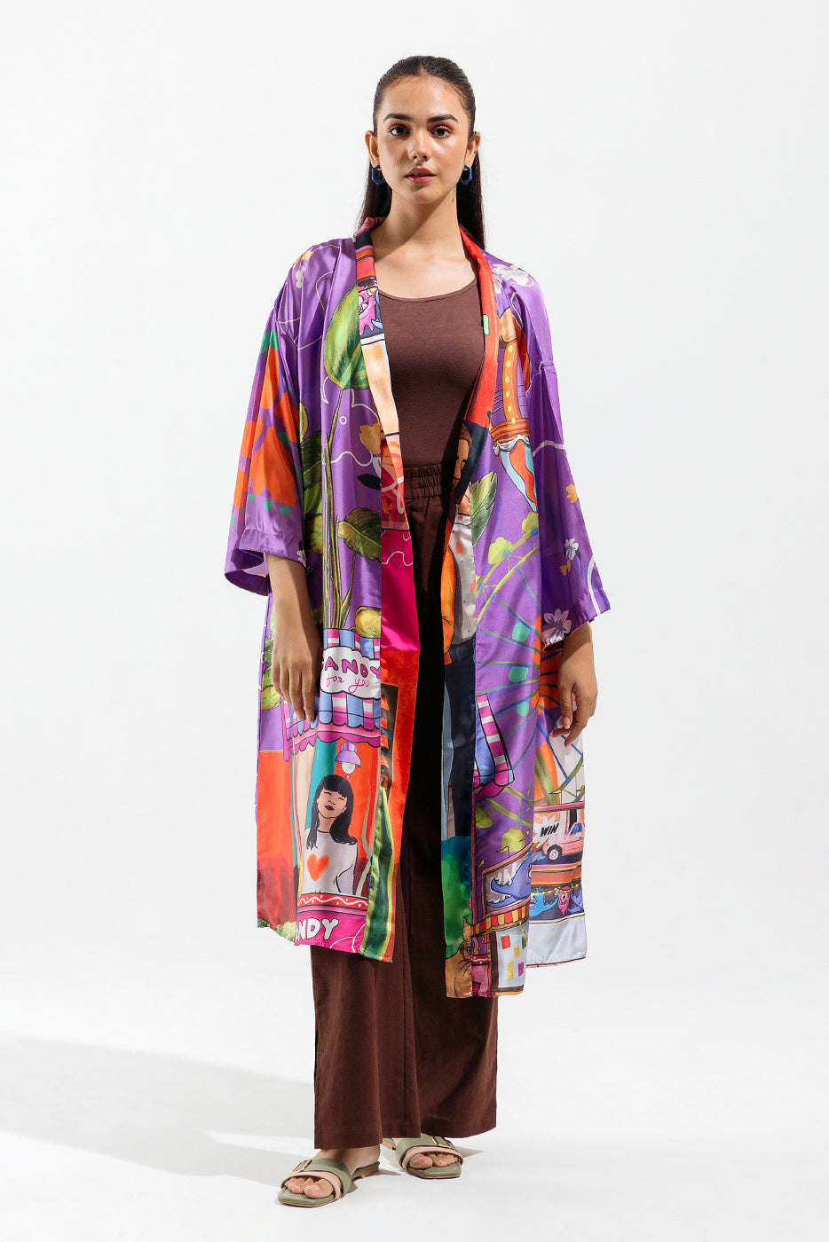 Beechtree - Printed Silk Kimono
