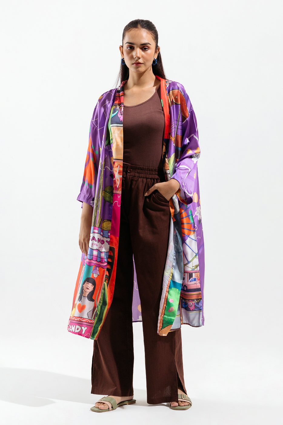 Beechtree - Printed Silk Kimono