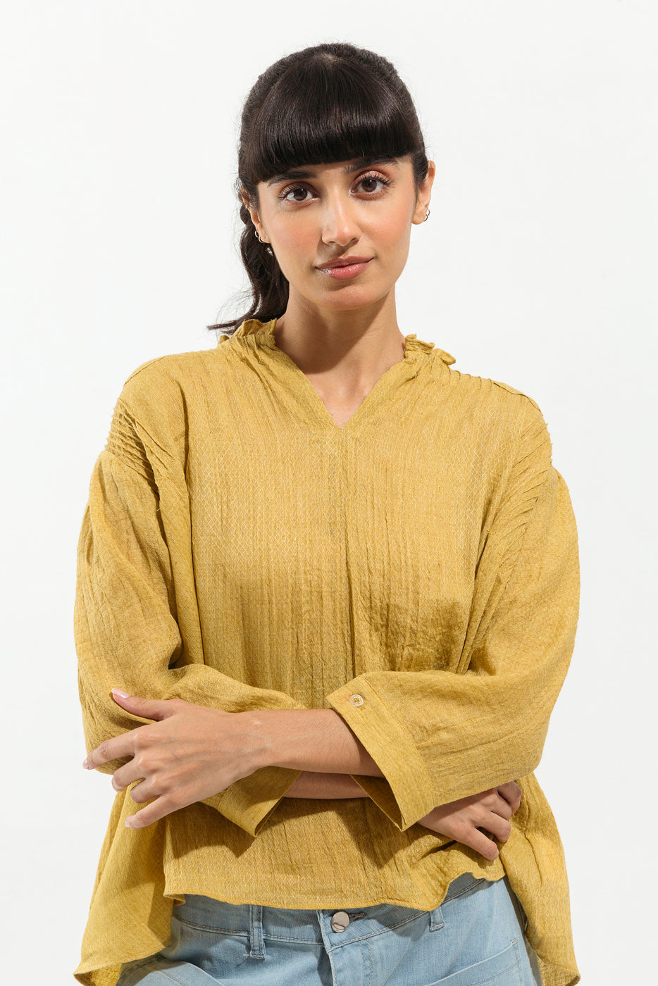 Beechtree - off white textured top