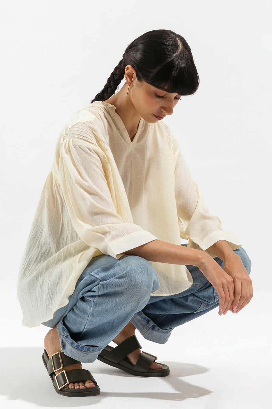 Beechtree - Off White Textured Top