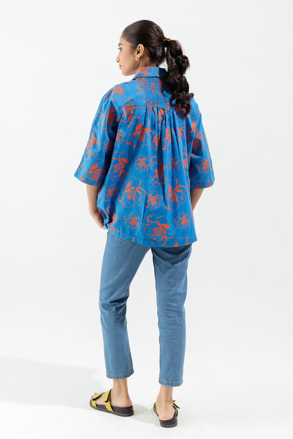 Beechtree - Hand Screen Printed Blue Kimono