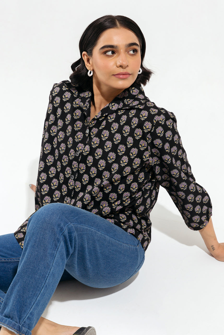 Beechtree - Black Screen Printedí«ÌÎ?Top