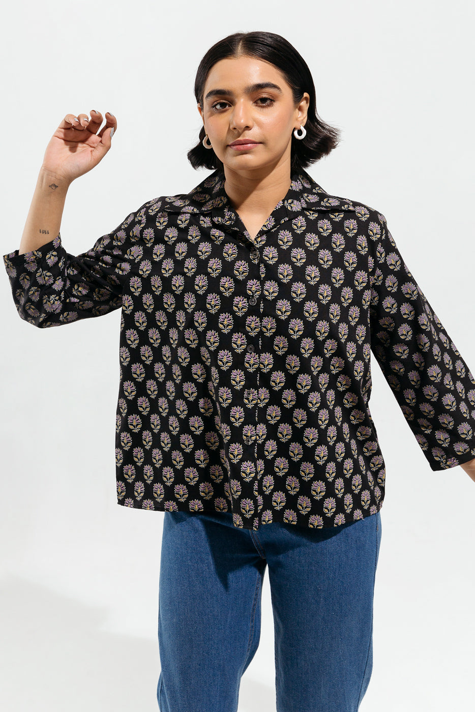 Beechtree - Black Screen Printedí«ÌÎ?Top