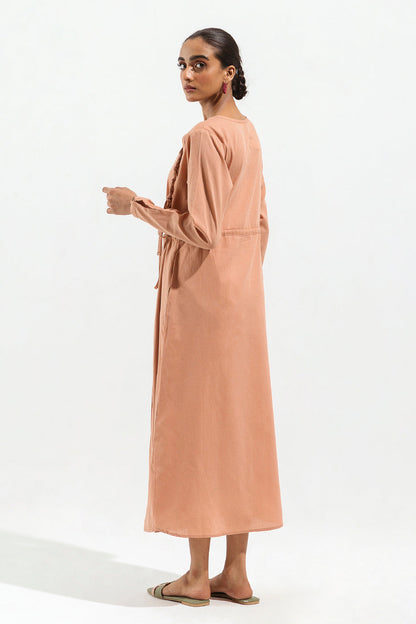 Beechtree - Sand Brown Overlapped Long Dress
