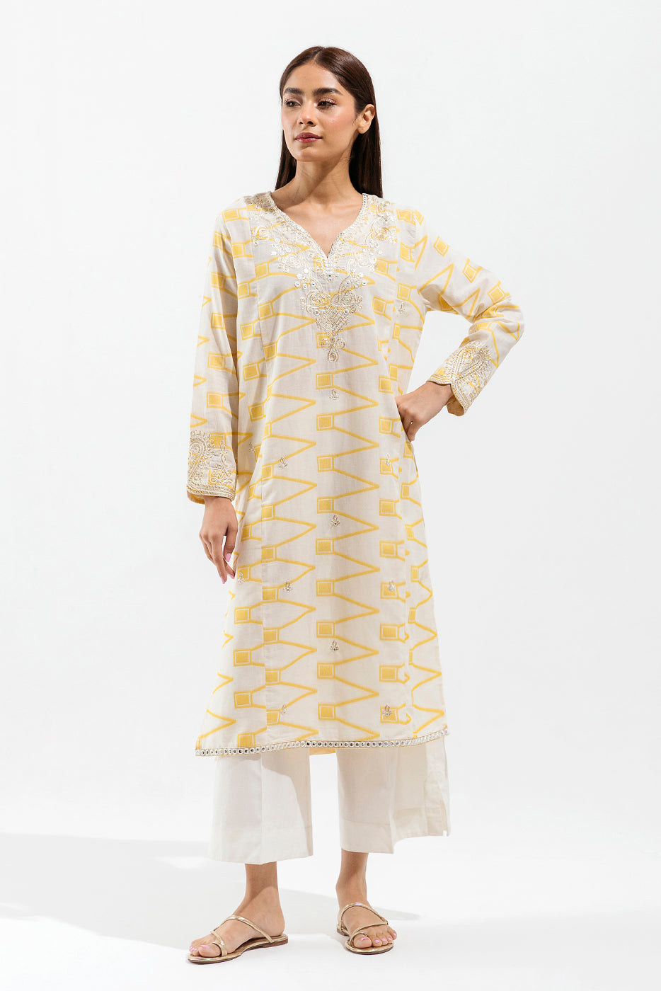 Beechtree - EMBROIDERED JACQUARD SHIRT (PRET)