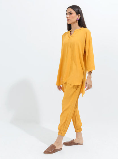 Beechtree - Mustard Crepe Co-Ord Set