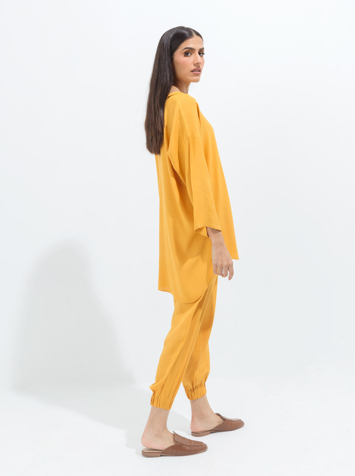 Beechtree - Mustard Crepe Co-Ord Set