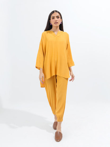 Beechtree - Mustard Crepe Co-Ord Set