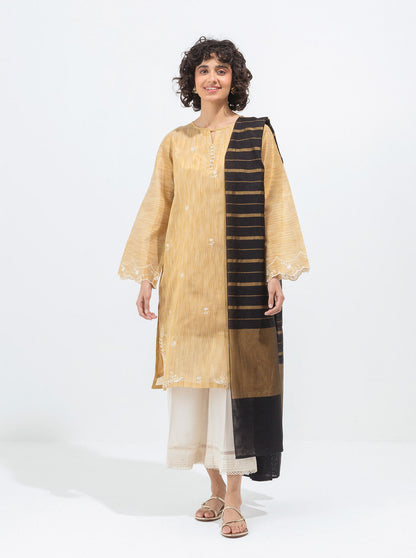 Beechtree - Embroidered Shirt With Dupatta