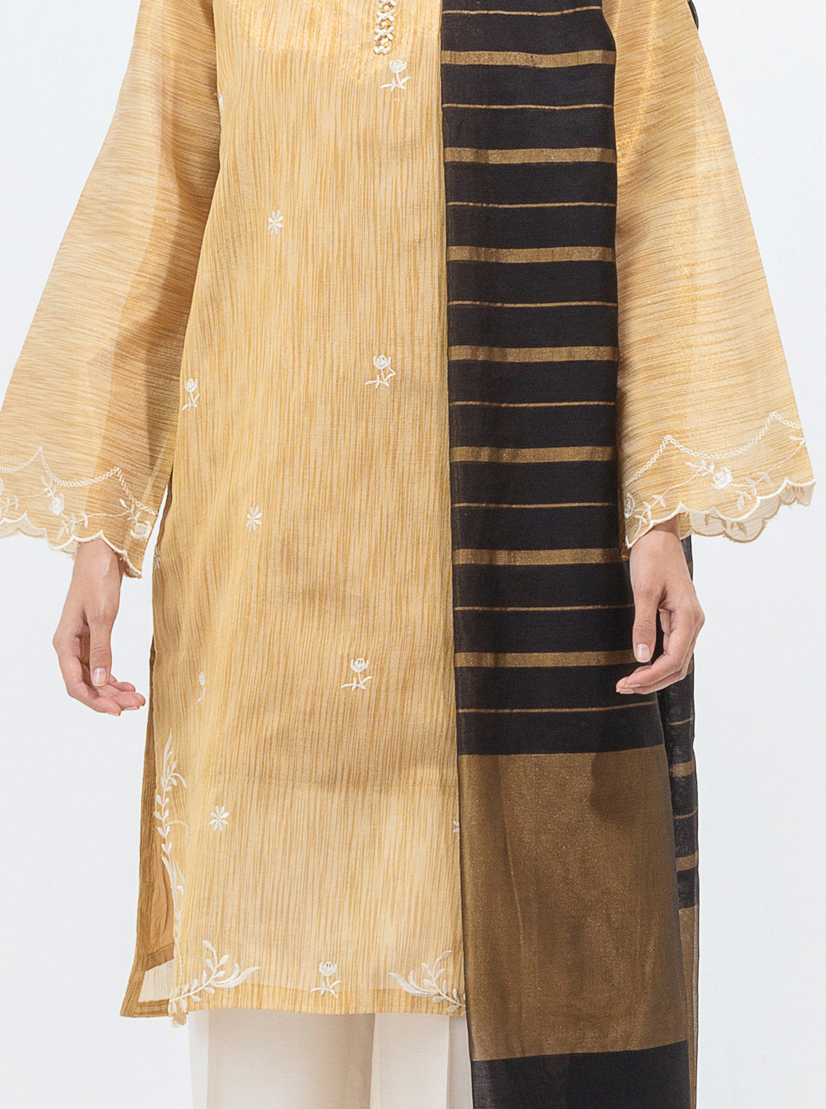Beechtree - Embroidered Shirt With Dupatta