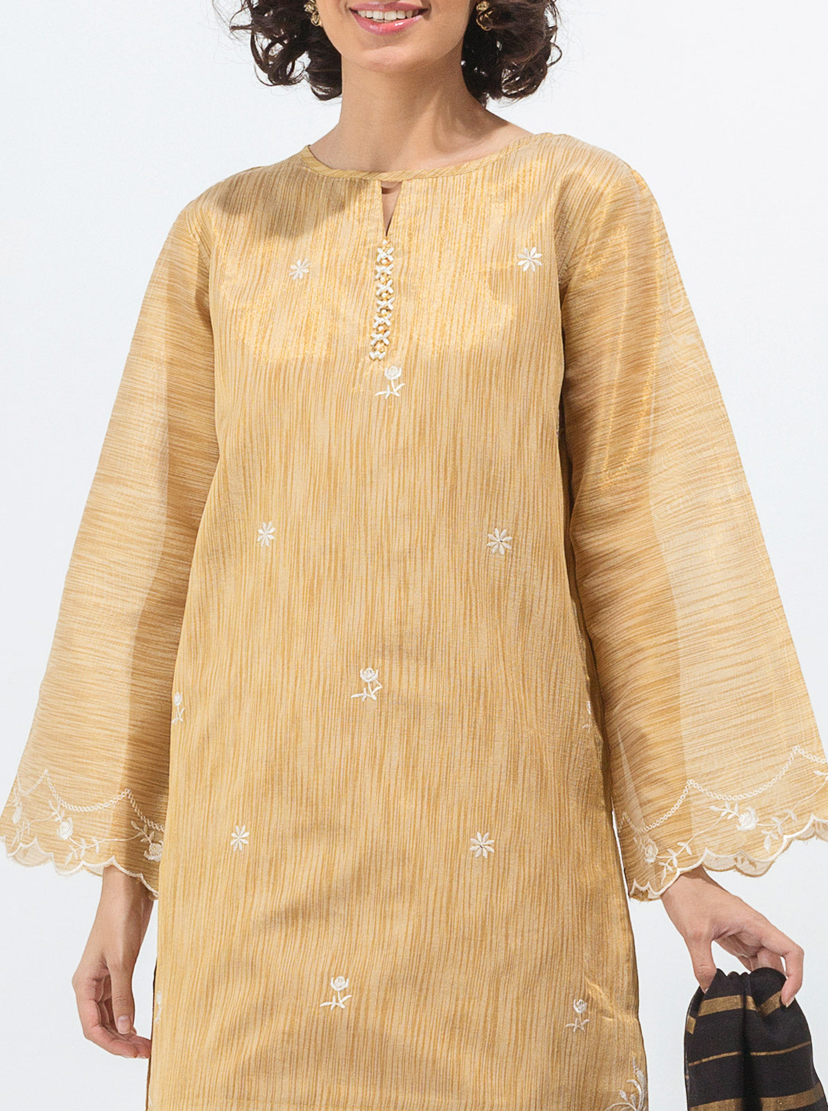 Beechtree - Embroidered Shirt With Dupatta