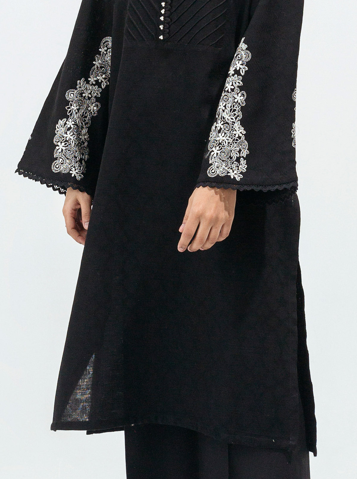 Beechtree - EMBROIDERED KHADDAR JACQUARD SHIRT (PRET)