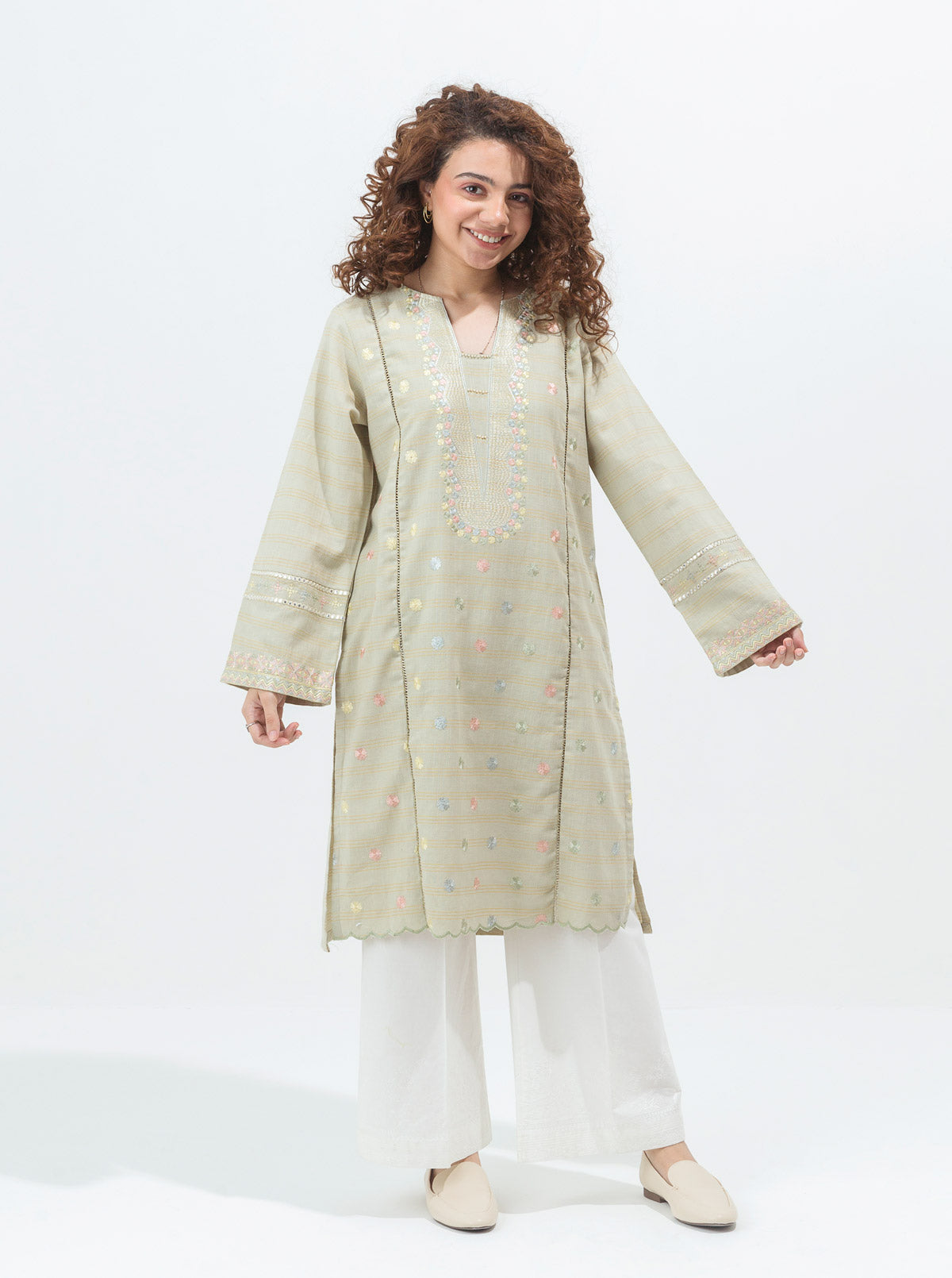 Beechtree - EMBROIDERED MISSOURI KHADDAR SHIRT (PRET)