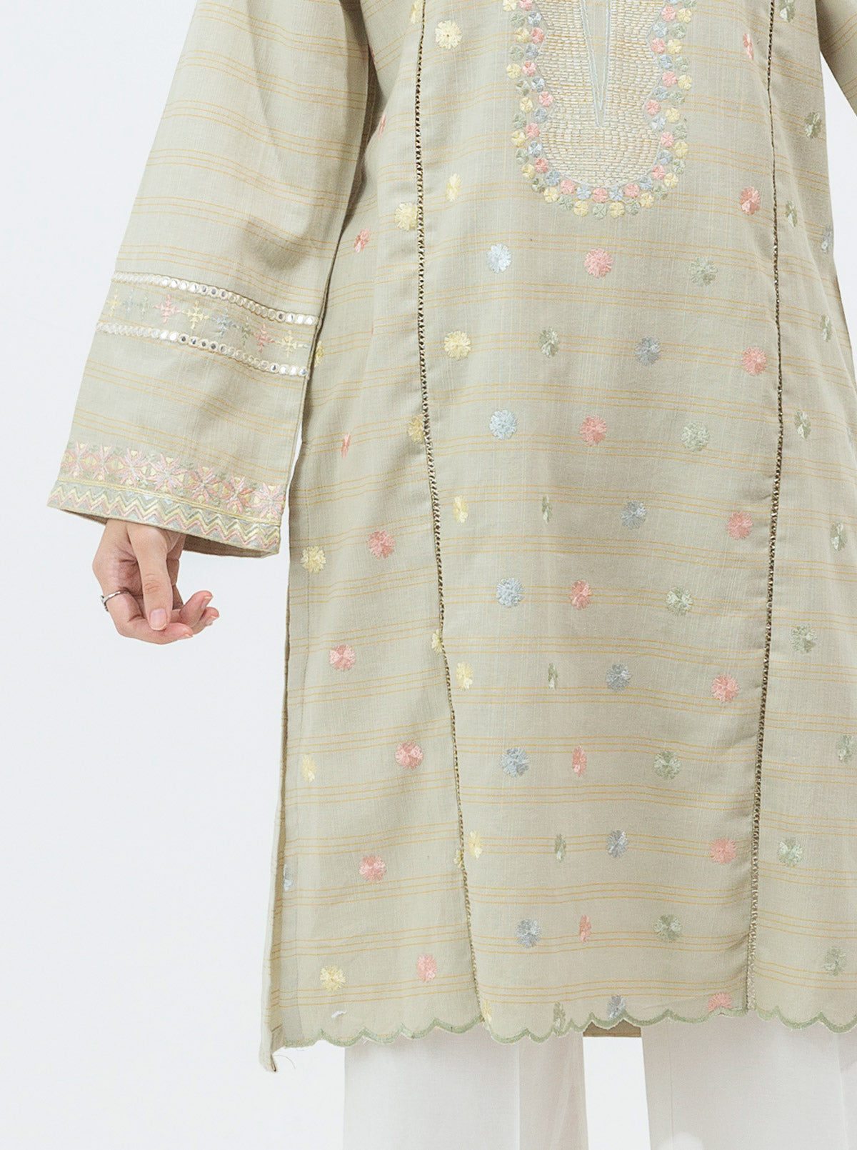 Beechtree - EMBROIDERED MISSOURI KHADDAR SHIRT (PRET)