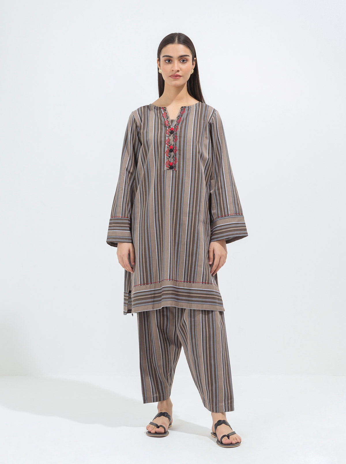 Beechtree - Embroidered Shirt With Shalwar