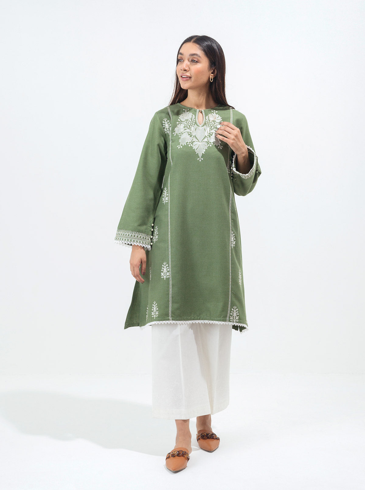 Beechtree - EMBROIDERED MISSOURI KHADDAR SHIRT (PRET)