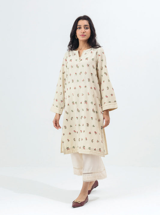 Beechtree - EMBROIDERED SLUB KHADDAR SHIRT (PRET)