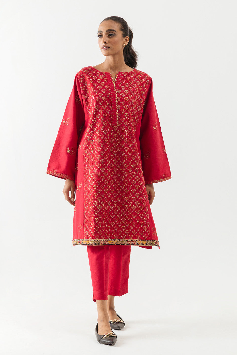 Beechtree - EMBROIDERED SLUB KHADDAR SHIRT (PRET)