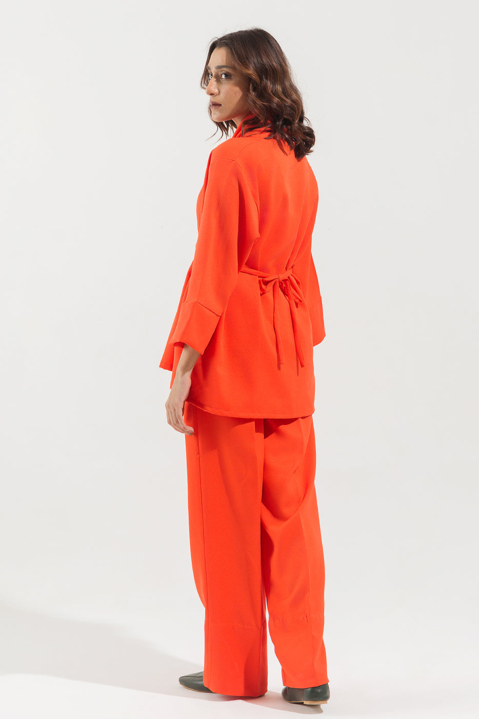 Beechtree - Orange Shawl Collar Co-Ord Set