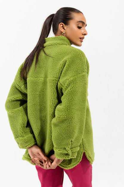 Beechtree - Lime Sherpa Shacket