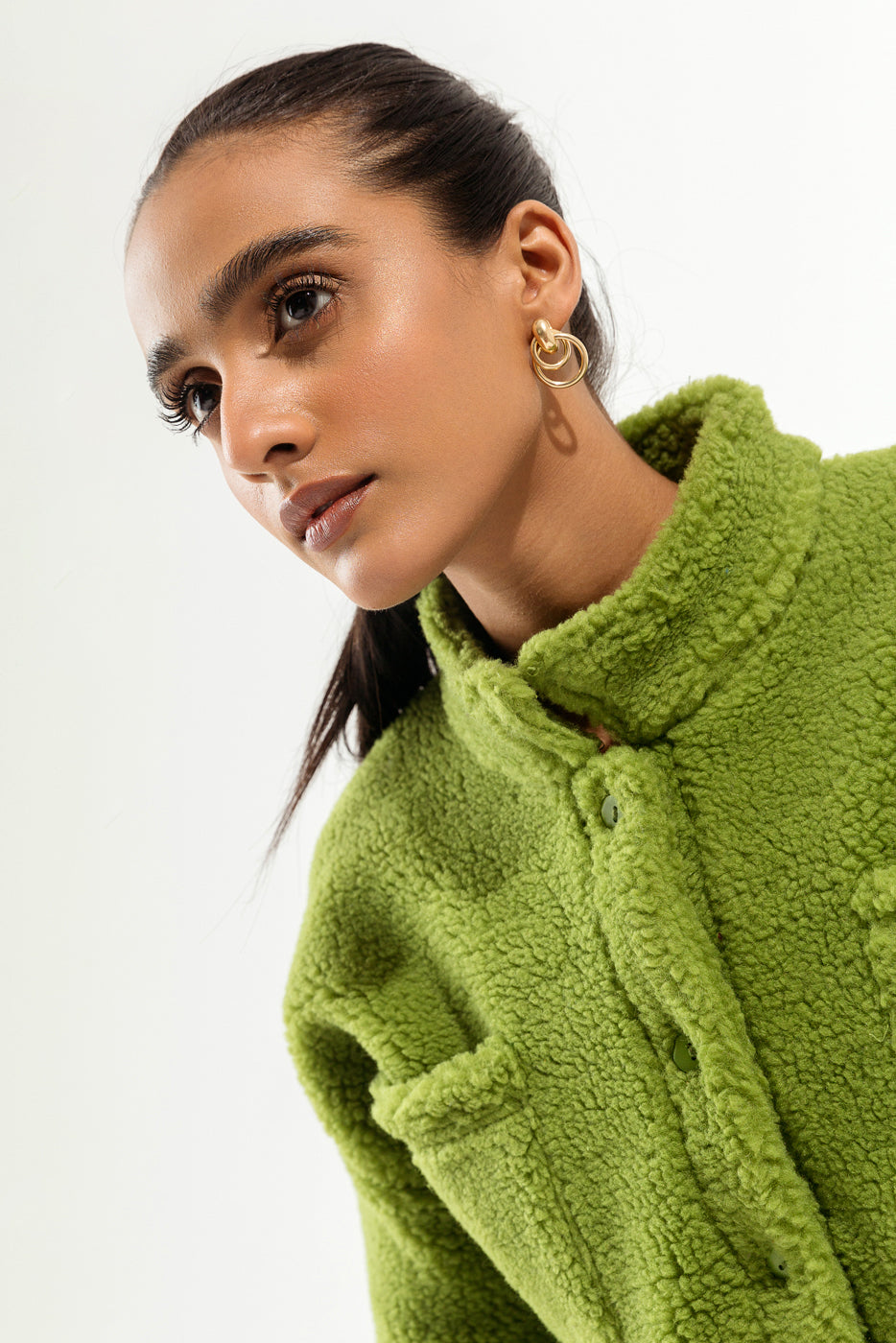 Beechtree - Lime Sherpa Shacket