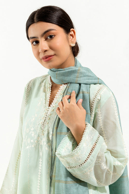 Beechtree - Embroidered Shirt With Dupatta