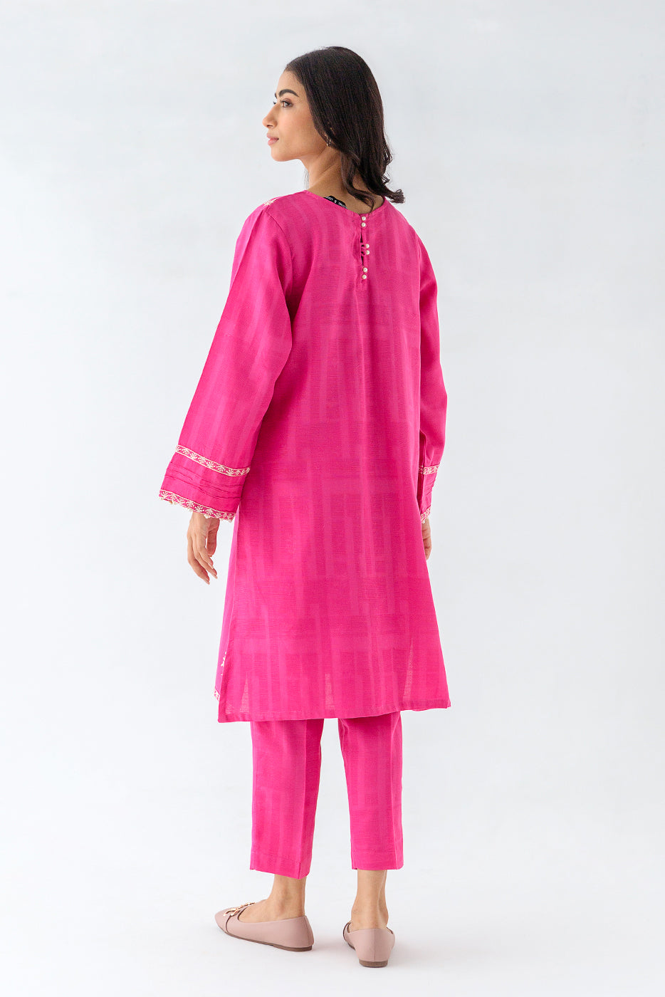 Beechtree - EMBROIDERED KHADDAR JACQUARD SHIRT (PRET)