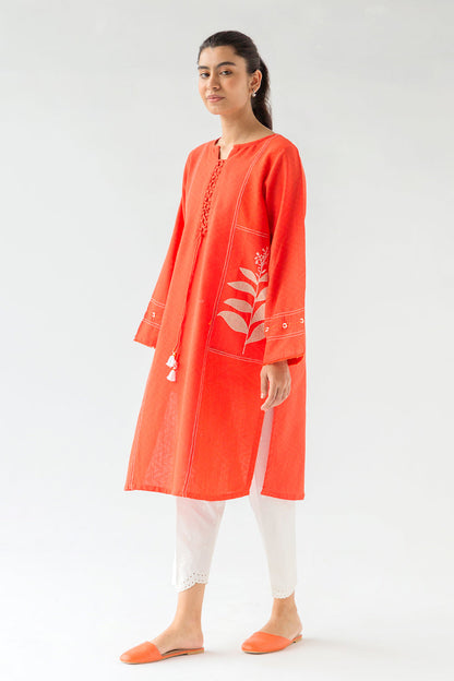 Beechtree - EMBROIDERED KHADDAR JACQUARD SHIRT (PRET)