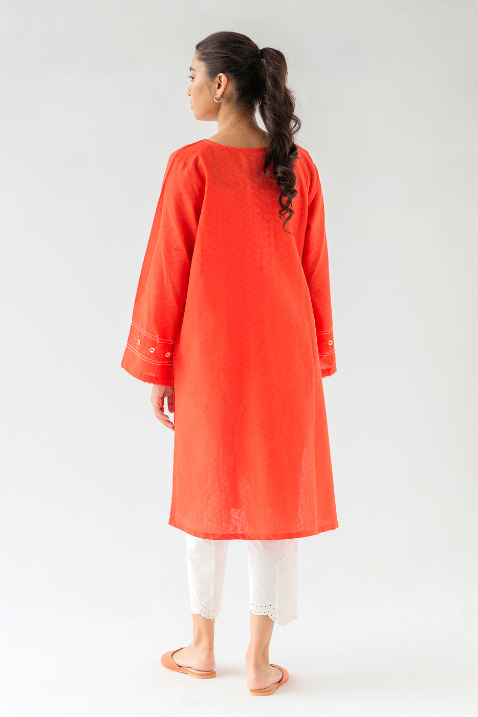 Beechtree - EMBROIDERED KHADDAR JACQUARD SHIRT (PRET)