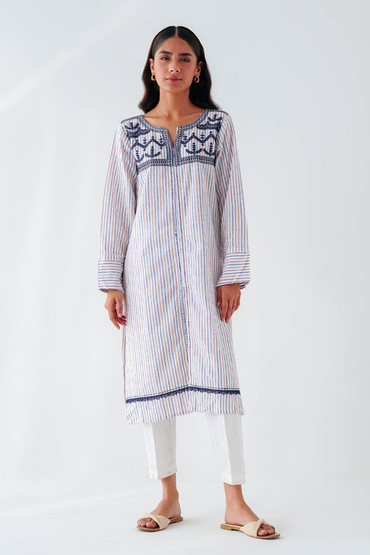 Beechtree - EMBROIDERED CHAMBRAY SHIRT (PRET)