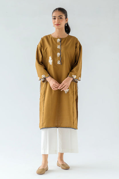 Beechtree - EMBROIDERED SLUB KHADDAR SHIRT (PRET)
