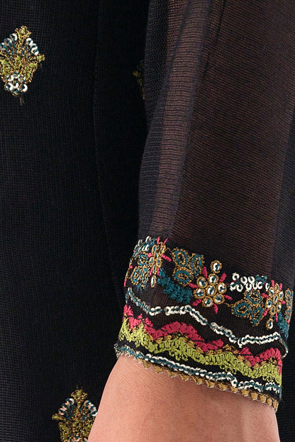 Beechtree - EMBROIDERED COTTON NET SHIRT (LUXURY PRET)