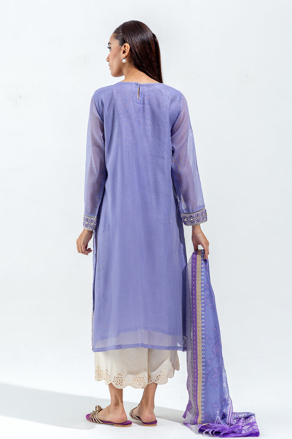 Beechtree - 2 PIECE EMBROIDERED COTTON NET SUIT (LUXURY PRET)