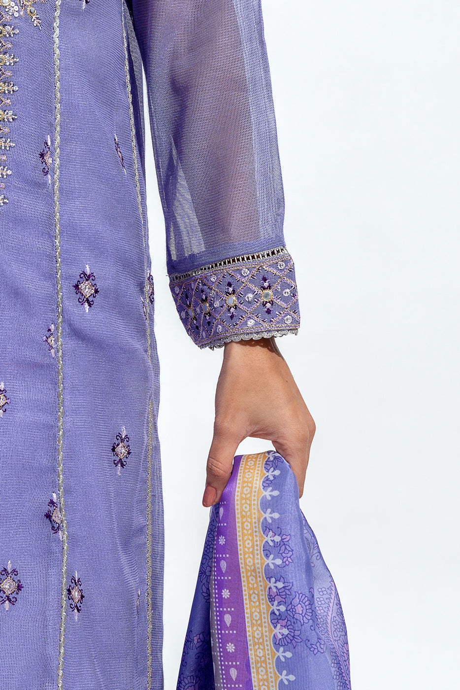 Beechtree - 2 PIECE EMBROIDERED COTTON NET SUIT (LUXURY PRET)