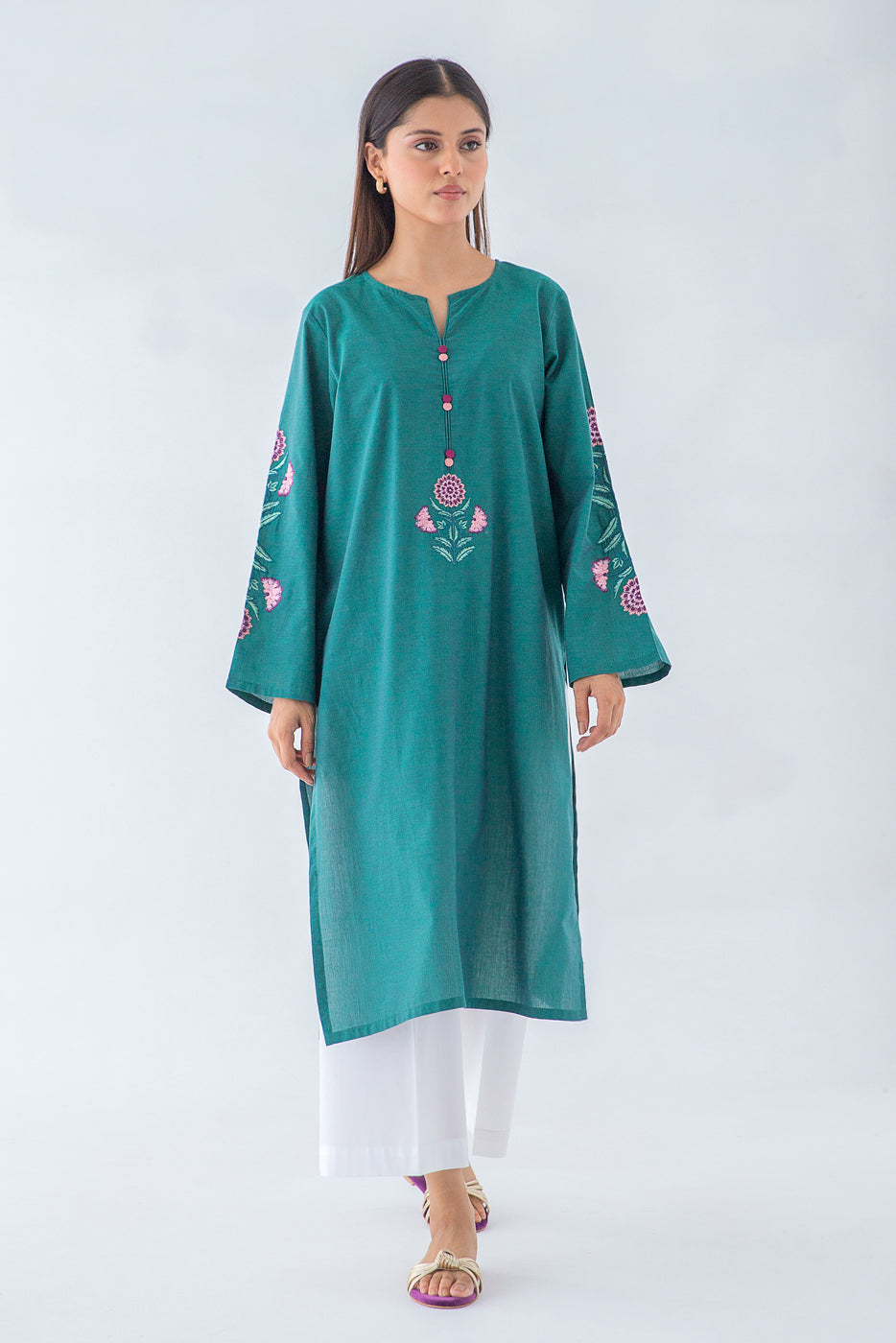 Beechtree - EMBROIDERED CHAMBRAY SHIRT (PRET)