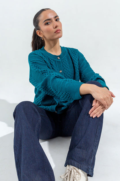 Beechtree - Knitted Crew Neck Cardigan