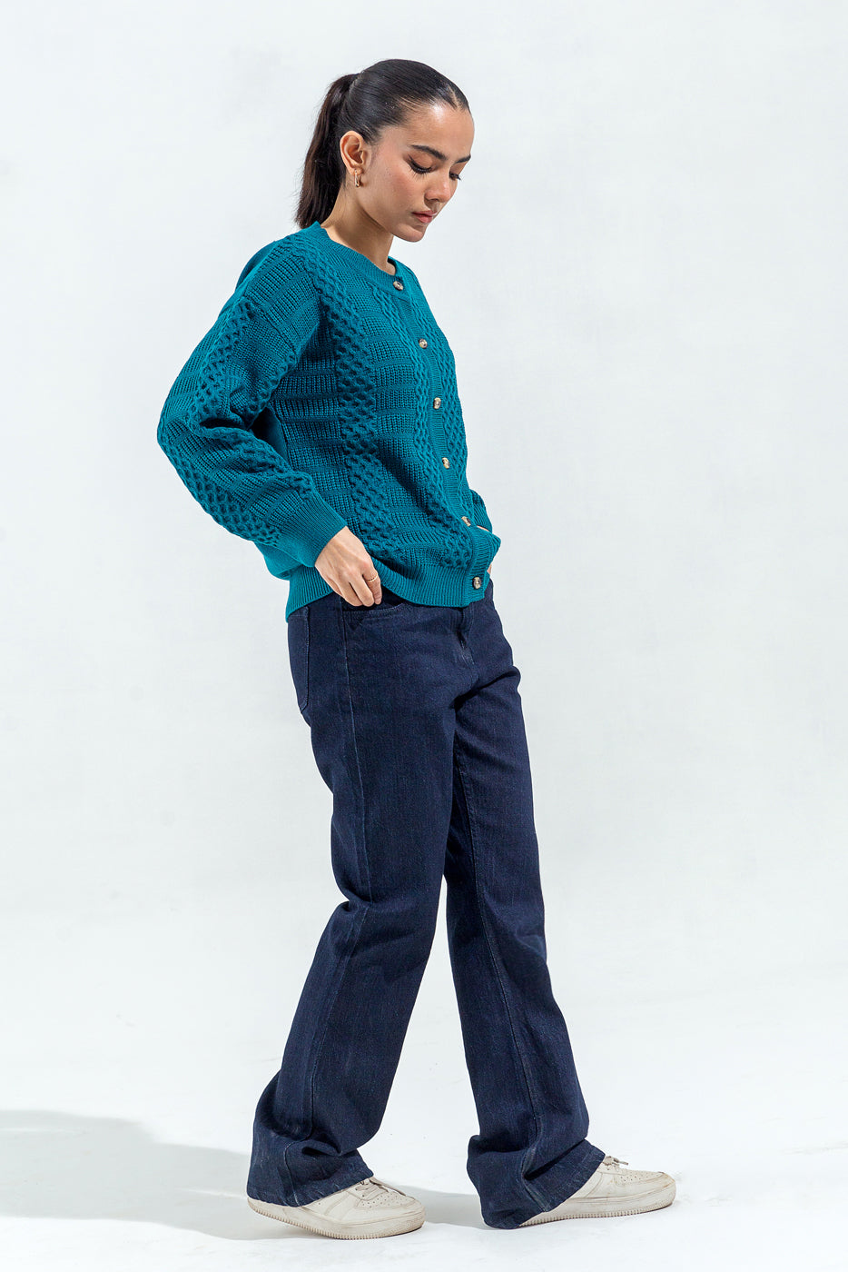 Beechtree - Knitted Crew Neck Cardigan