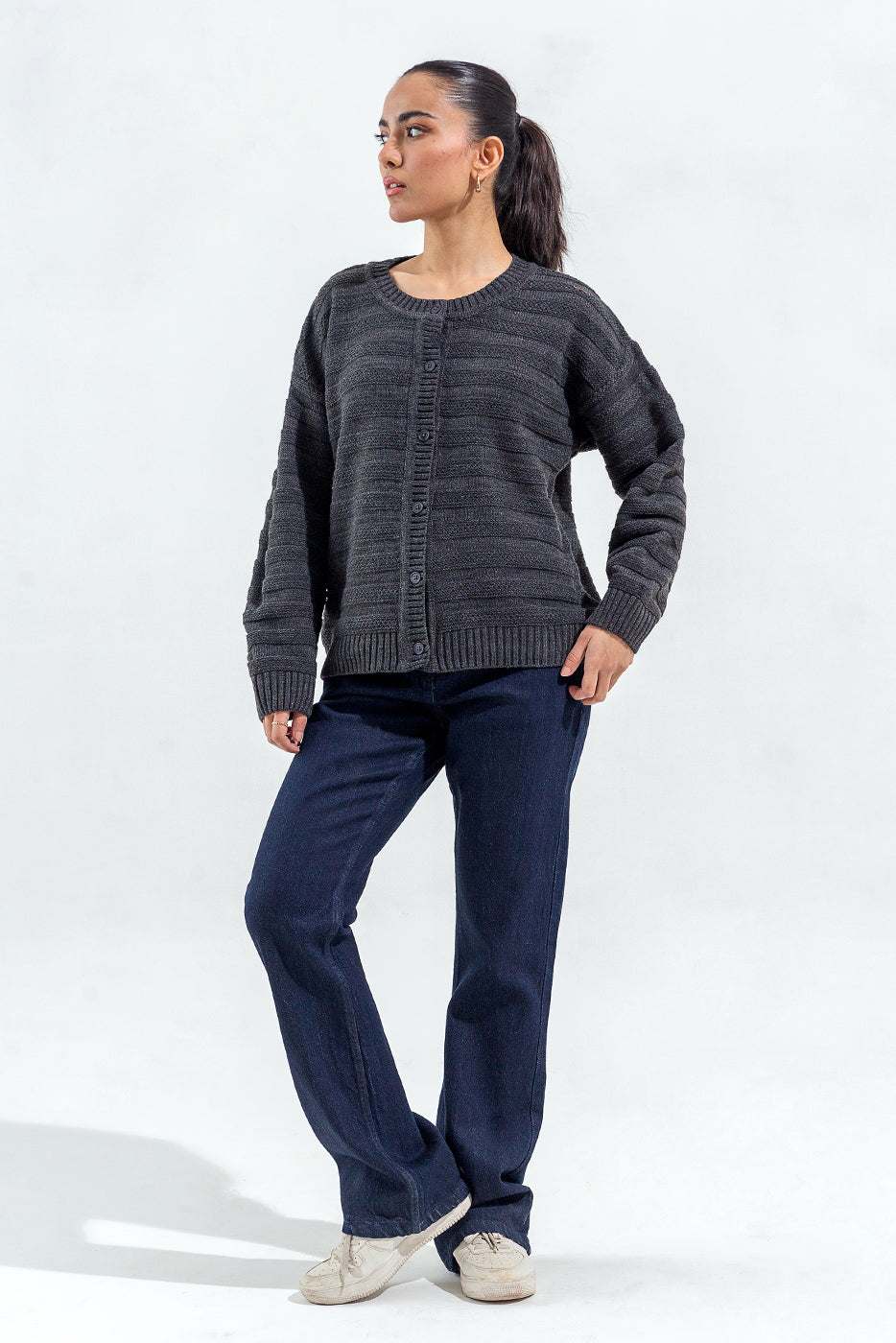 Beechtree - Knitted Crew Neck Cardigan