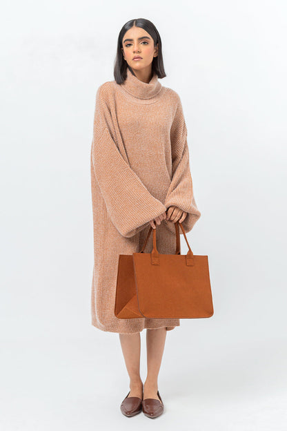Beechtree - Beige Melange Sweater Dress