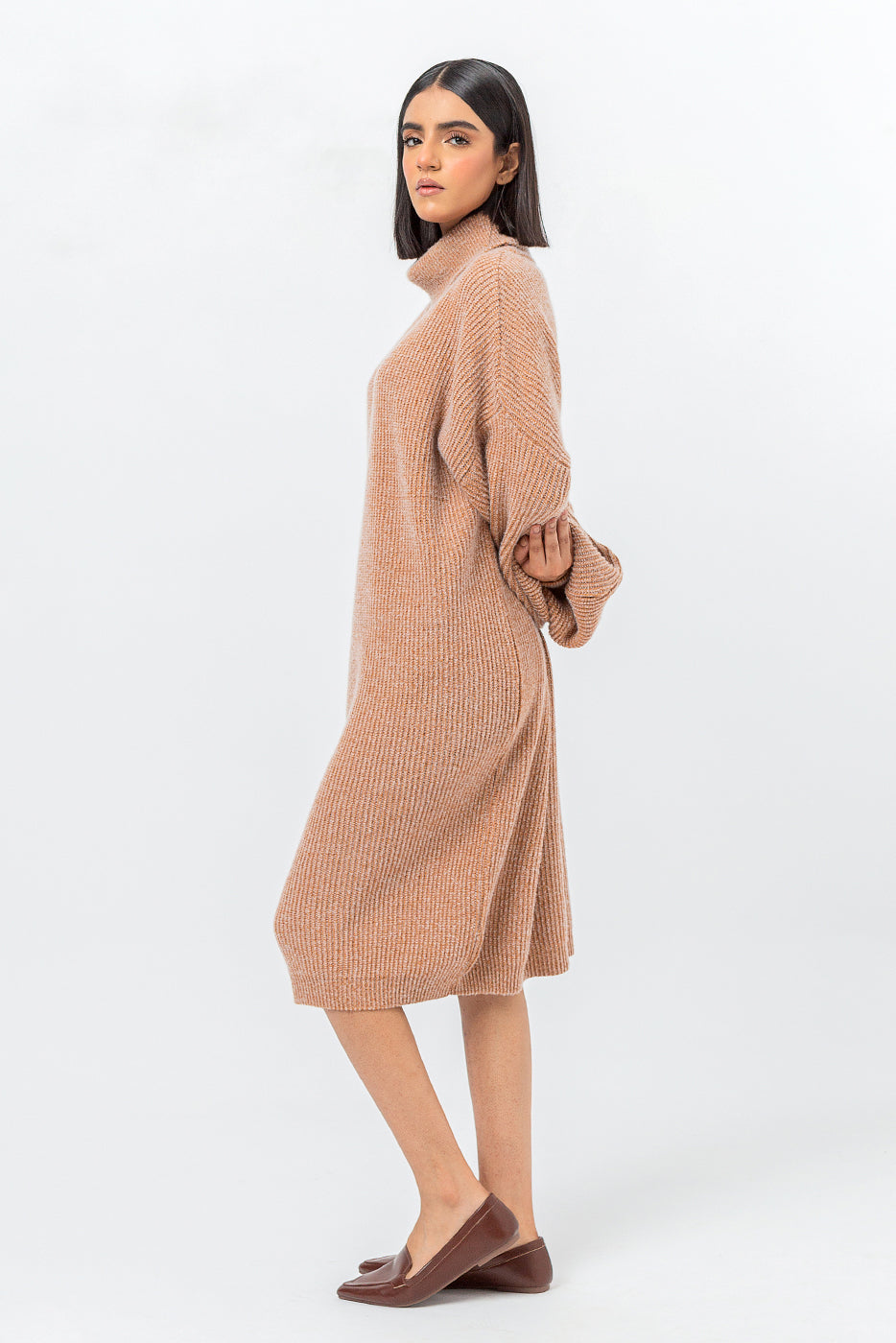 Beechtree - Beige Melange Sweater Dress