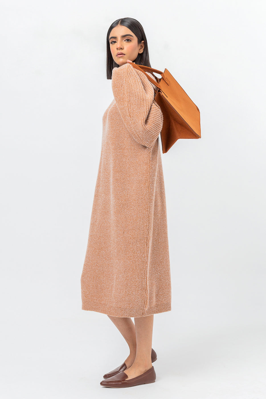 Beechtree - Beige Melange Sweater Dress
