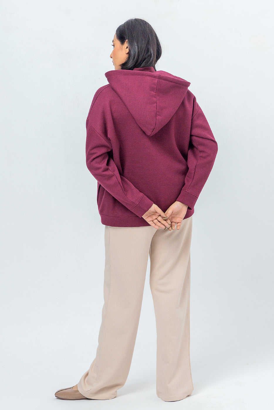 Beechtree - Embroidered Hoodie with Neck Detail
